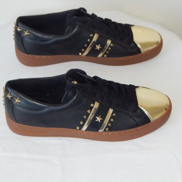 Michael Kors Frankie Stripe Leather Studded Low Top Lace-up Sneaker Shoe NIB - Picture 6 of 11